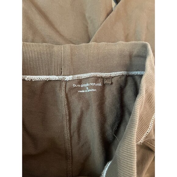 Pure Simple Natural Brown Lounge Set Women’s Size L Y2K Sweatsuit Floral Pattern - Picture 6 of 6